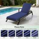 Chaise Lounge Cushions Outdoor, 72x 21x 3 Inch Waterproof & Fade-Resistant Lounge Chair Cushion, Outdoor Chaise Cushion with Removable Cover & Ties for Lawn, Patio, Pool & Beach, Navy Blue