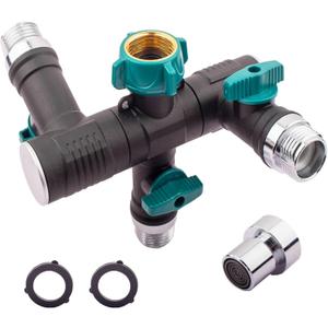 Hose Splitter, 3 Way Heavy Duty, Hose Connector Rotated 360 Seperately,Garden Hose Splitter,Faucet Splitter,Outdoor Faucet Splitter,With Shut off Valve,High Quilty Metal+Chrome Adapter,Water Hose.