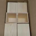 12 Pack Wooden Pencil Holder, Unfinished Wood Pen Holder for Desk, Square Pine Wood Organizer for DIY Crafts & Office Supplies (3.14" x 3.14" x 3.93")