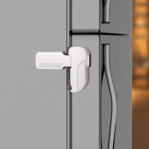2 Pack Upgrade Child Proof Refrigerator Lock with Two Ways to Open, Home Fridge Freezer Door Lock Latch Catch to Keep Door Closed, no Tools Need or Drill (White)