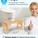 Foldable Toilet Stool, 7 Inch Poop Stool for Bathroom, Bamboo Toilet Potty Squat Adults, Dual Anti-Slip Potty Step Stool for Pooping, Improve Squatting Posture and Comfort for Kids Seniors, Natural