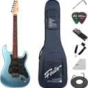 FOALS Full Size Electric Guitar Kit for Beginners, Solid Poplar Body, HSS Ceramic Pickups, Maple Neck & Rosewood Fingerboard, Locking Tuners, Tremolo Bridge, Gig Bag & Accessories, FS3-Metallic Blue