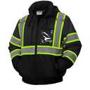 sesafety Reflective Jacket for Men, High Visibility Jackets, Safety Jackets for Men, Hi Vis Construction Bomber Jackets Waterproof with Pockets and Zipper, Black Bottom 2XL