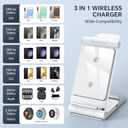 Wireless Charger for Samsung 3 in 1 Wireless Charging Station Foldable Wireless Charger Stand for Samsung S26 S25 Ultra S24 S23 S22 S21 / Z Flip/Z Fold Series for Galaxy Watch 8/7/6/5/4/ Galaxy Buds
