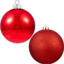 XmasExp 6in Large Christmas Ornaments Christmas Ball Ornaments Giant Tree Decoration Shatterproof Decorative Hanging Balls for Holiday Party Decor (Red, 2pcs)