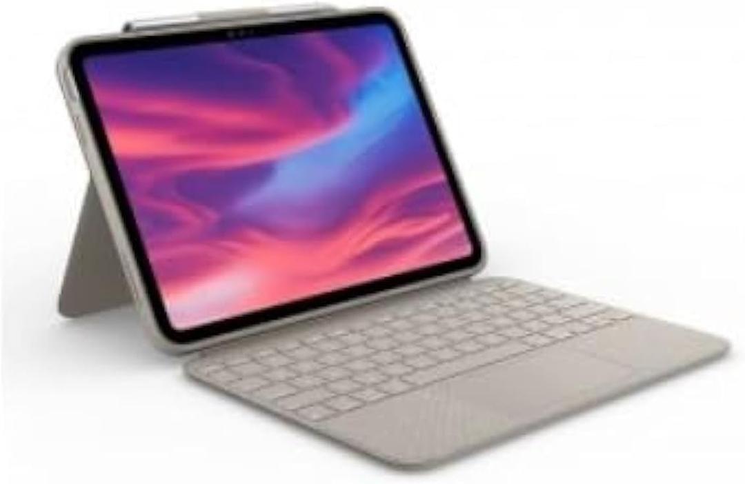 Logitech Combo Touch Detachable 10th Gen iPad Keyboard Case with Large Precision Trackpad, Full-Size Backlit Keyboard, and Smart Connector Technology - Sand