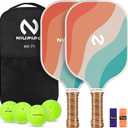 Niupipo Pickleball Paddles, Carbon Fiber Pickleball Paddle Set of 2 with Larger Sweet Spot, Honeycomb Core, Complete Pickleball Paddle Set for Beginners and Advanced Players