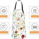 Britimes Apron Home Kitchen Cooking Baking Gardening for Women Men With Pockets Wildflower Flower Floral Boho Butterfly Hydrangea 32x28 inch