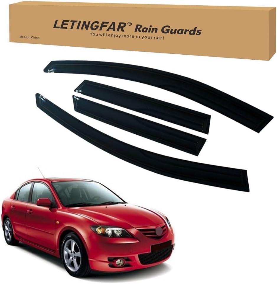 Window Visors Rain Guards for Mazda 3 Hatchback 2010 2011 2012 2013 Accessories, Wind Deflectors Vent Shades for Mazda 3 Hatchback