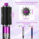 Upgraded Round Volumizing Brush for Dyson Airwrap, Round Brush Attachment Compatible with Airwrap HS01/05/08, Flexible Bristles for Root Lift Volume Frizz Control Styling Volumizing, Rose