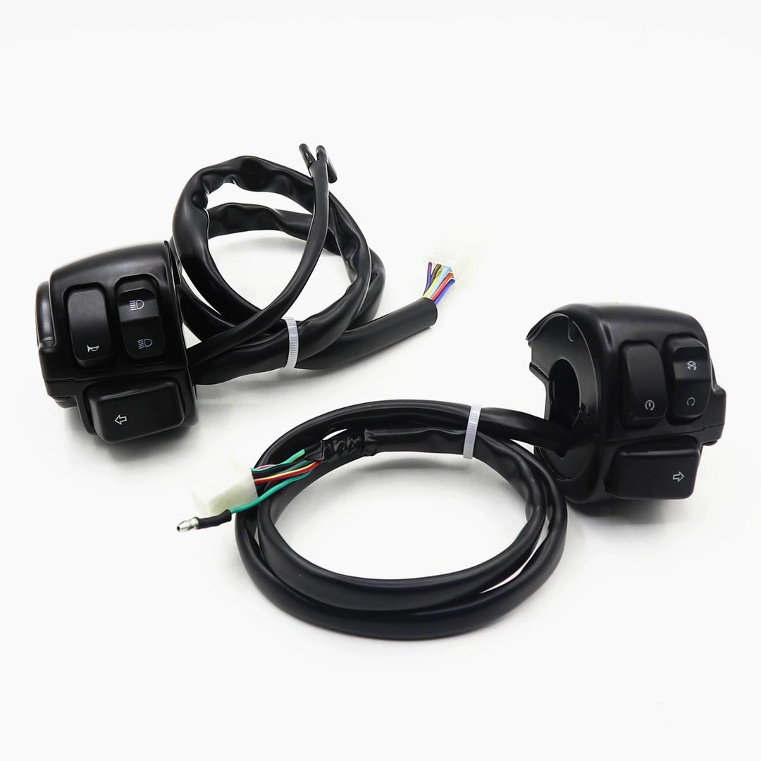 Motorcycle Handlebar Control Switch Kit, 1 Inch/25mm, Black, for Harley Dyna Fatboy Sportster Softail Touring 1996-2013