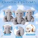 HyDren 8 Pcs Baby Shower Elephant Plush Mini Small Stuffed Animal Toys 4 Inches for Valentine Birthday Gender Reveal Party Charity Donation Gift Supplies Decoration(Blue)