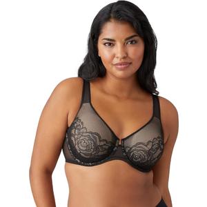 Wacoal Women's Stark Beauty Underwire Bra Black Beige 32DD