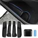 Canvcle Car Door Side Storage Box and Trash Can for 2020-2024 Tesla Model Y (Not for Juniper) Accessories Front Rear Door Insert Tray Organizer Slot Storage Protector with Trash Can 6PCS
