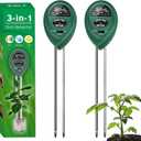 2 Pack Soil Tester, 3-in-1 Plant Moisture Meter Light and PH Tester Garden Lawn Farm, Indoor and Outdoor Use, Soil Test Kit Acidity Water