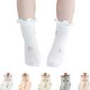 Toddler Ruffle Baby Girls Socks Cute Princess Knit Cotton Lace Top Frilly Infant White Dress Socks