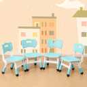 4 Piece Kids Chair Set 3 Levels Adjustable Stackable Kids Chairs Ideal for Playrooms, Schools, Daycares and Homes Washable and Easy to Clean Max Weight 220LB (Mint Green 4 Piece Set)
