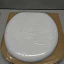 Mayfair Padded Toilet Seat with Chrome Hinges, Soft Vinyl over Wood Core Seat, Made in USA, Round, White