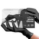 Black Nitrile Disposable Gloves X Small, 200 Count - Latex Free Medical Gloves, Dental and Surgical Grade - Powder Free Rubber Gloves