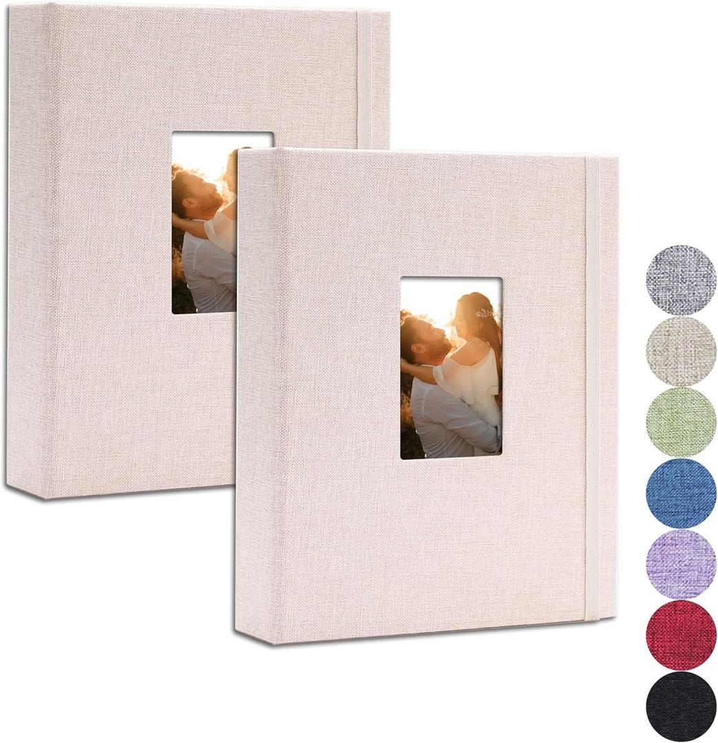 Vienrose Mini Polaroid Photo Album Book 208 Photos 2x3 Inch Pictures for Fujifilm Instax Mini 7s 8 9 11 25 26 40 50s 90 Evo Z2300 Instant Camera, Polaroid Snap Beige 2 Pack