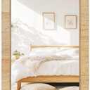 Rattan Rectangular Mirror 24x36, Boho Decorative Wall Mirror for Bathroom, Farmhouse Vanity Mirror for Nursery, Bedroom, Living Room Decor, Nursery & Children's Room