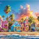 Puzzles for Adults 1000 Pieces,Romantic Beach Jigsaw Puzzle with 1:1 HD Poster, Perfect Interlocking No Dust, Stress Relief Ideal Gift for Family Games