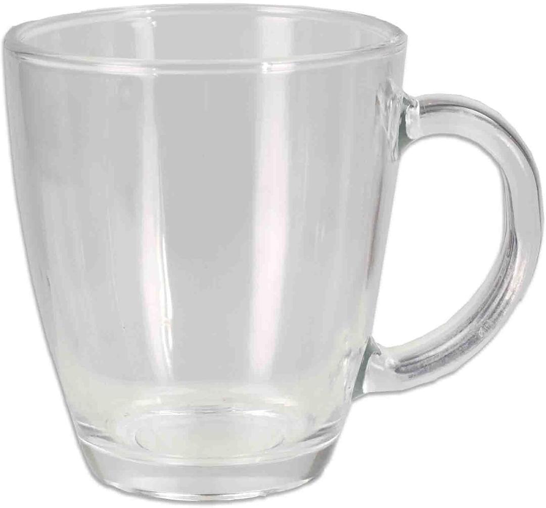Home Basics GC44711 Glass Coffee Mug, 12 oz, Clear