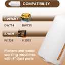 Dust Collection Bag Compatible with Dewalt Planer 70399 DW735 DW734, featuring 4" Port 30 Micron Dust Collector Filter & 4" Key Hose Clamp All 4" OD Woodworking Machines.