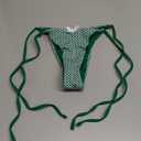 seamoly Red Gingham Floral Printed Halter Tie Side Chic Tankini Set (Small, Deep Green)