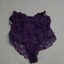 Avidlove Bodysuit for Women Sexy Lace Top One Piece Lingerie V Neck Mesh Tops Going Out Cami Naughty Push Up Body Suit XL (Purple)