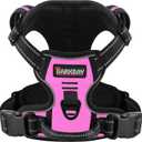 BARKBAY No Pull Pet Harness Dog Harness Adjustable Outdoor Pet Vest 3M Reflective Oxford Material Vest for PINK Dogs Easy Control for Large Dogs (L)