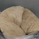 WESTERN HOME WH Calming Dog Beds Large Sized Dog - Donut Fluffy Pet Bed, Round Faux Fur Plush Bed (36.0"L x 36.0"W x 8.0"Th, Brown)