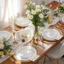 WDF300 Pieces Gold Plastic Silverware - Heavy Duty Disposable Cutlery Set Plastic Gold Silverware Set Includes 100 Forks, 100 Spoons, 100 Knives for Party Baby Shower Wedding Spring