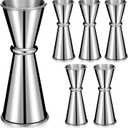 6 Pieces Jigger for Bartending Double Cocktail Japanese Jigger 2 oz 1 oz Stainless Steel Shot Glass Measuring Cup for Home Bar Drink Kitchen Bartender Tools