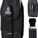 Cell Phone Holster for Men, Belt Clip Phone Holder, Large Tactical Phone Pouch for iPhone 16 15 14 Pro Max 16 15 14 Plus, for Galaxy S24 Ultra,S24 Plus,Heavy Duty Buckle Closure(XXL)