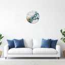 RONGKEJIAJU Large White Blue Marble Wall Clock 24 Inch
