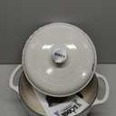 Lodge Essential Enamel Cast Iron Dutch Oven - Perfect for Bread Baking, Braising, Marinating & Slow Cooking - Features Moisture-Sealing Lid & Dual Handles - Kitchen Essentials - 6 Quarts - Oyster White