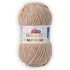 1 Skein/Pack Himalaya Dolphin Baby Chenille Yarn, Each Ball 100 gr (3.5 oz), 120 m (132 Yards), 100% Polyester, Super Bulky Baby Blanket Velvet Amigurumi Yarn, 80317 - Beige