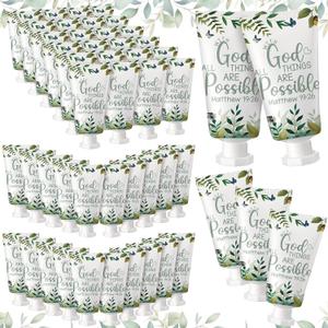 50 Pack Christian Hand Lotion Bulk Gifts for Summer Gifts Bible Mini Travel Hand Lotion for Women Church Appreciation(Eucalyptus)