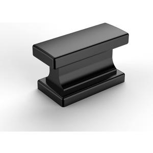 Amerdeco 10 Pack Matte Black Cabinet Knobs 1.46 Inch(37mm) Single Hole Cabinet Handles Rectangle Dresser Knobs Drawer Knobs and Pulls for Bathroom Cabinets