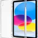 Clear Case for New iPad (A16) 11th/10th Generation 10.9-inch 2025/2022,Slim Soft Flexible Lightweight TPU Silicone Case Cover Skin with Pencil Holder for iPad 10.9" 10th 11th Gen (Transparent)