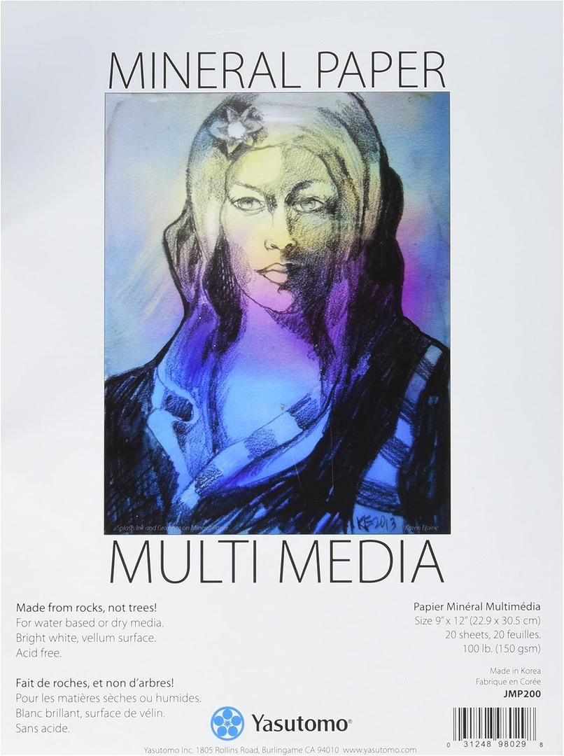 Yasutomo Mineral Paper Pad 9" x 12" 20 Sheets