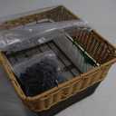 CXWXC Rear Bike Basket - Large Bicycle Rear Basket with Cargo Net and Waterproof Cover, Hand-Woven Baskets Rear Large Capacity (Brown)