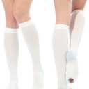 2Pairs Ted Hose Compression Stockings for Women and Men, Anti Embolism Compression Stockings, Surgical Compression Stocking, 15-20 mmHg Compression TED Hose with Inspect Toe Hole (Knee High), L
