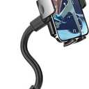 Indoor Bike Phone Holder, Adjustable Gooseneck Cell Phone Mount for Spin Bike, Treadmill, Stationary, [Anti-Shake Tether] Handlebar Clamp Mount for iPhone 16 15 14, Galaxy S24, More 4-7" Phones