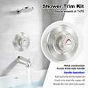 Shower Trim Kit with Tub Spout, Compatible with Moen Chateau T470 Single Handle Tub/Shower Standard Valve, for Moen 1225 Trim Kit, Includes Escutcheon, Tubes, Shower handle and Screws (Brushed Nickel)