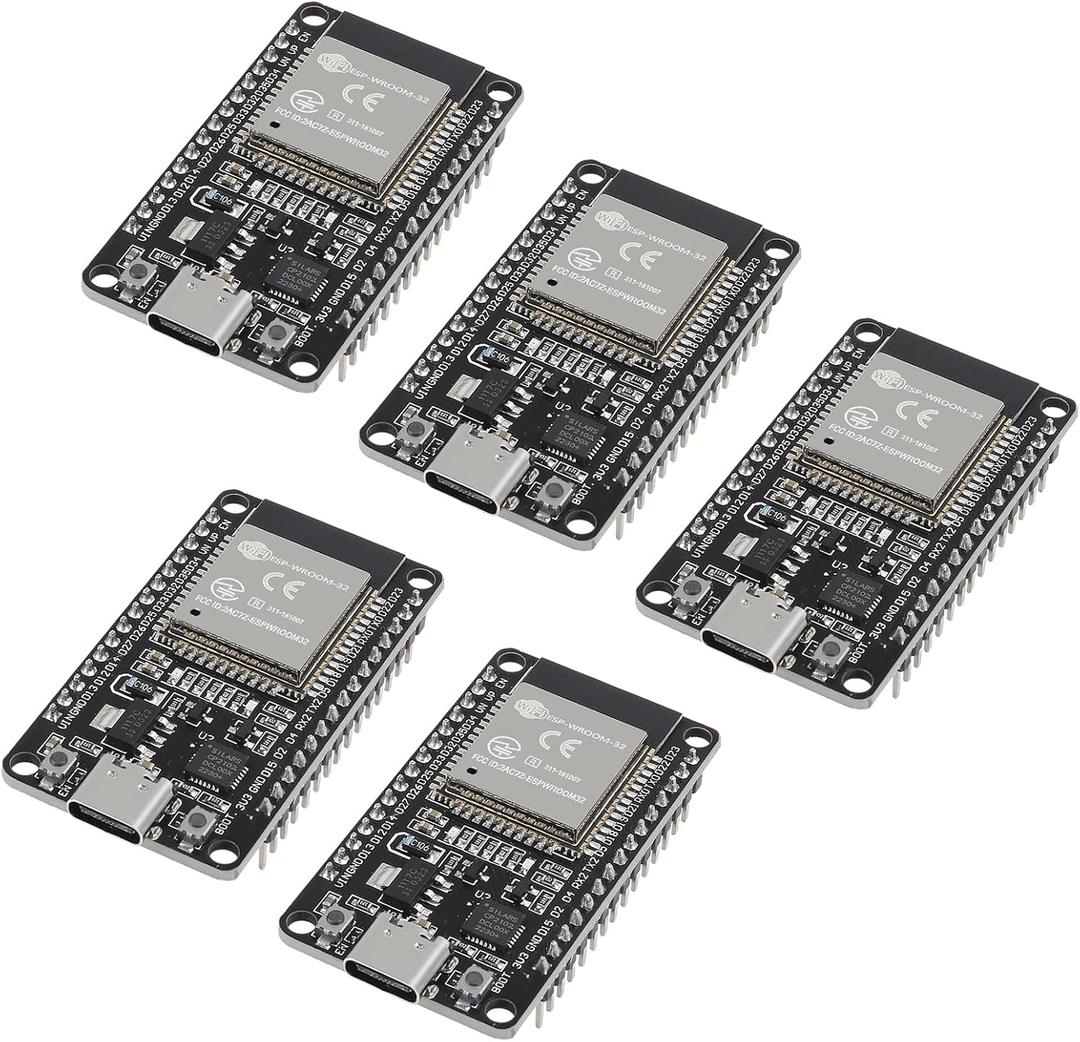 5PCS Type c 30pins ESP-WROOM-32 ESP32 ESP-32S CP2102 Development Board 2.4GHz Dual-Mode WiFi + Bluetooth Dual Cores Microcontroller Processor Integrated with Antenna RF AMP Filter AP STA
