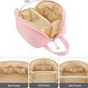 DOB SECHS Cosmetic Bag Large Capacity Make up Pouch Waterproof Makeup Bag Handbag Travel Toiletry Bag Organizer Purse Open Flat Toiletry Bag, Pink