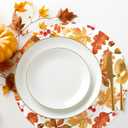 50Pcs Fall Leaves Paper Placemats Autumn Maple Leaf Dinner Mats Disposable Table Mats for Thanksgiving Harvest Party Table Setting