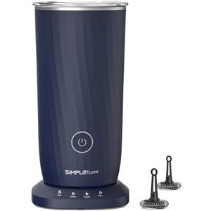SIMPLETASTE Milk Frother, 4in1 Electric Milk Frother and Steamer, Automatic Warm and Cold Foam Maker and Milk Warmer for Latte, Cappuccinos, Dark Blue